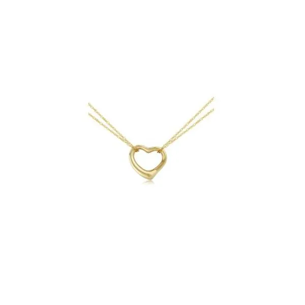 14K Yellow Gold Double Strand Open Heart Necklace Length 18 Inches Quality Gem LLC Bethel, CT