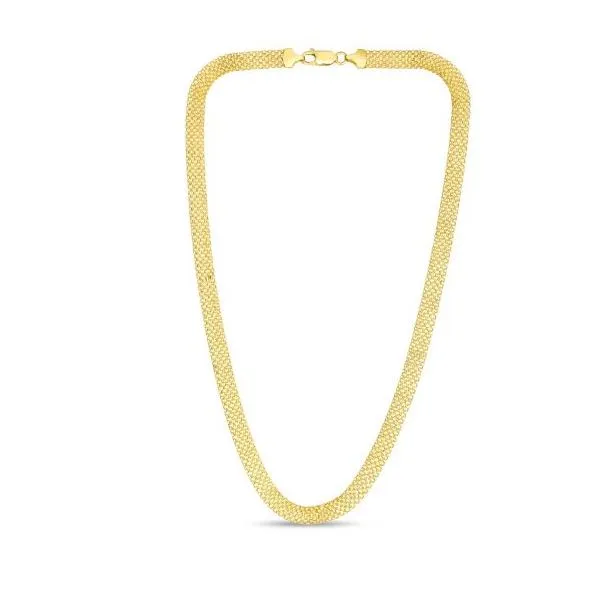 14K Yellow Gold 7mm Bismark Necklace Length 18 Inches Image 3 Quality Gem LLC Bethel, CT
