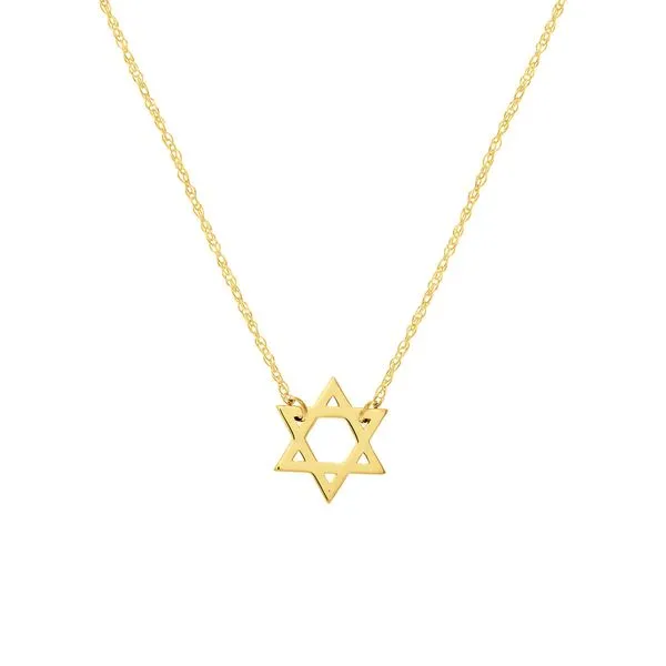 14K Yellow Gold Star Of David Necklace Length 18 Inches Quality Gem LLC Bethel, CT