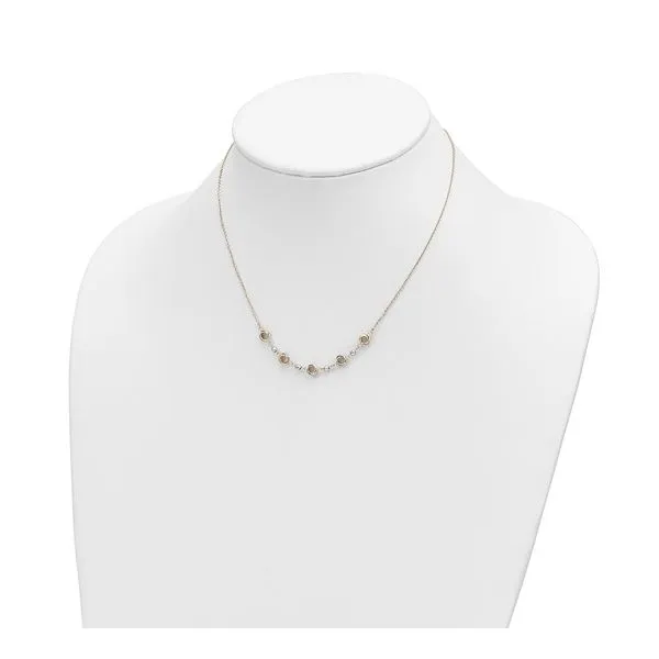 14K Two Tone Love Knots With Mirror Beads Necklace Length 18 Inches Image 2 Quality Gem LLC Bethel, CT