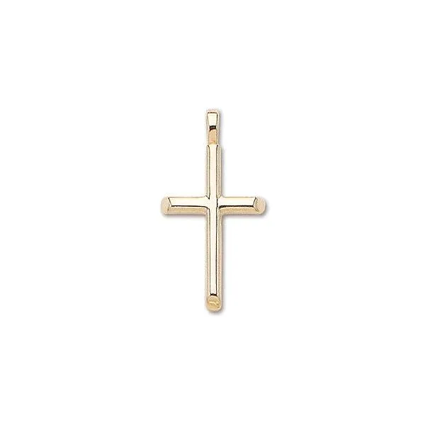 14K Yellow Gold Solid Half Round Cross Pendant Quality Gem LLC Bethel, CT
