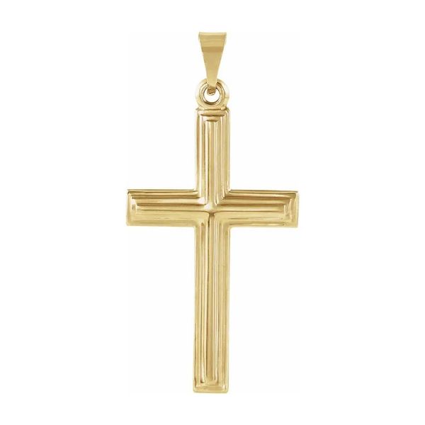 14K Yellow Gold Ridge Cross Pendant Quality Gem LLC Bethel, CT