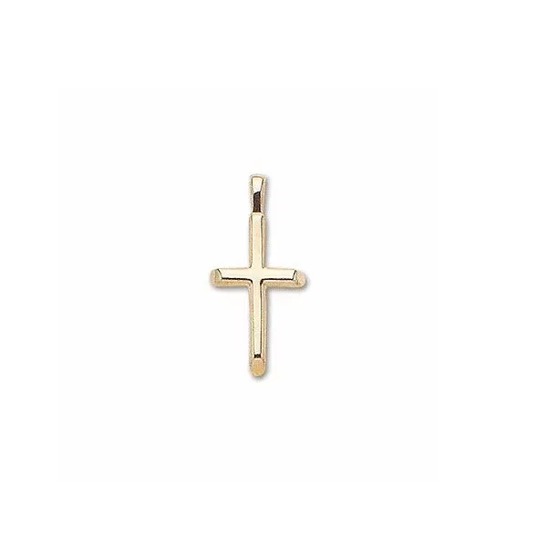 14K Yellow Gold Small Half Round Cross Pendant Quality Gem LLC Bethel, CT