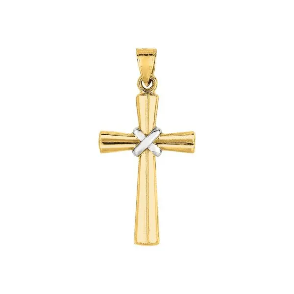 14K Two Tone Cross Pendant Quality Gem LLC Bethel, CT