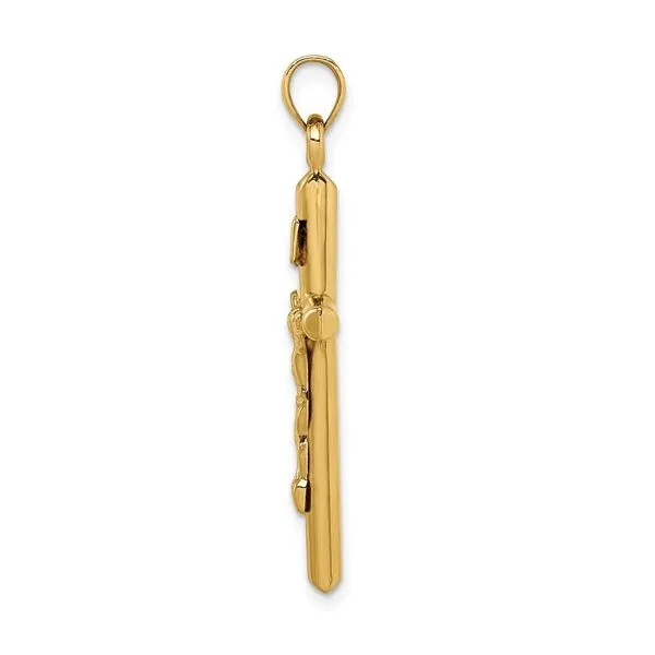 14K Yellow Gold Crucifix Pendant Image 2 Quality Gem LLC Bethel, CT
