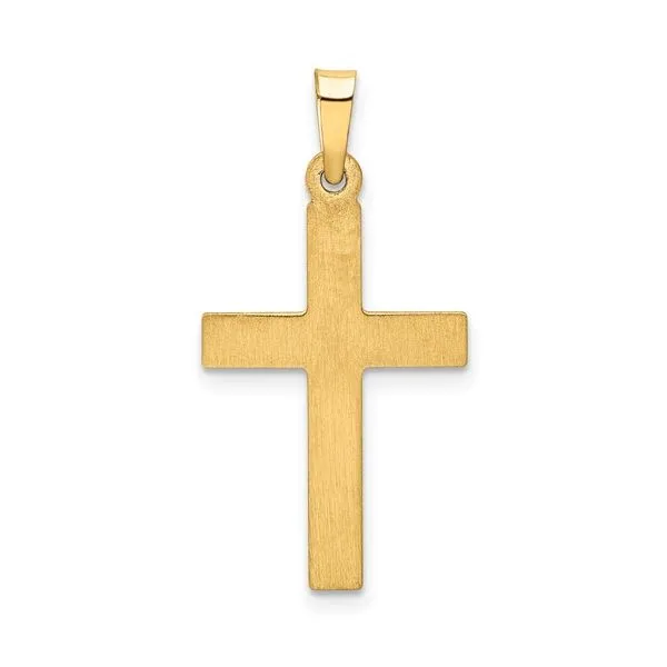 14K Yellow Gold Brushed And Polished Latin Cross Image 2 Quality Gem LLC Bethel, CT