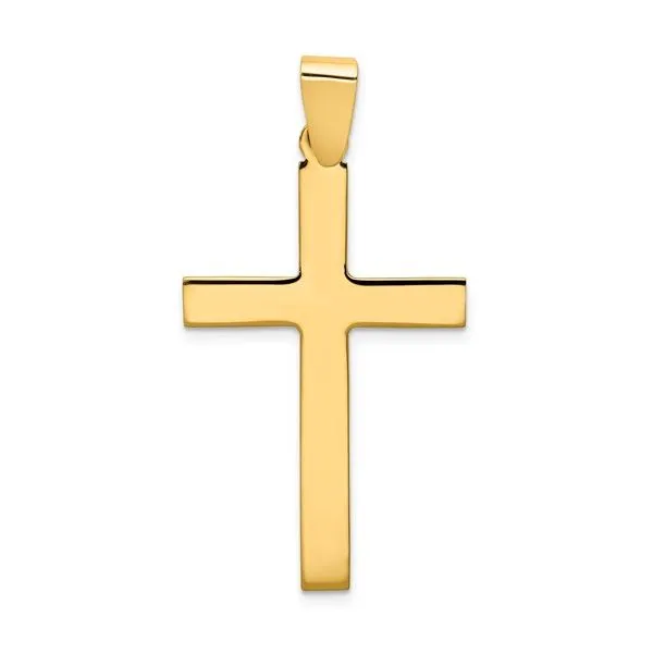 14K Yellow Gold Flat Cross Pendant Quality Gem LLC Bethel, CT