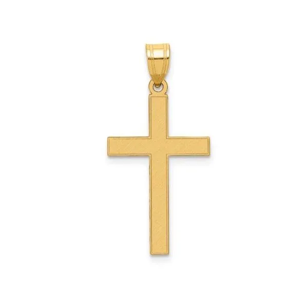 14K Yellow Gold Florentine Satin Cross Quality Gem LLC Bethel, CT