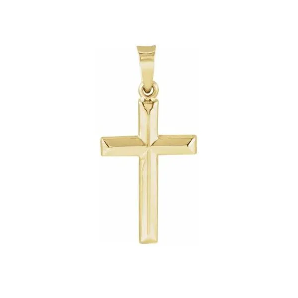 Yellow 14 Karat Knife Edge Cross Quality Gem LLC Bethel, CT