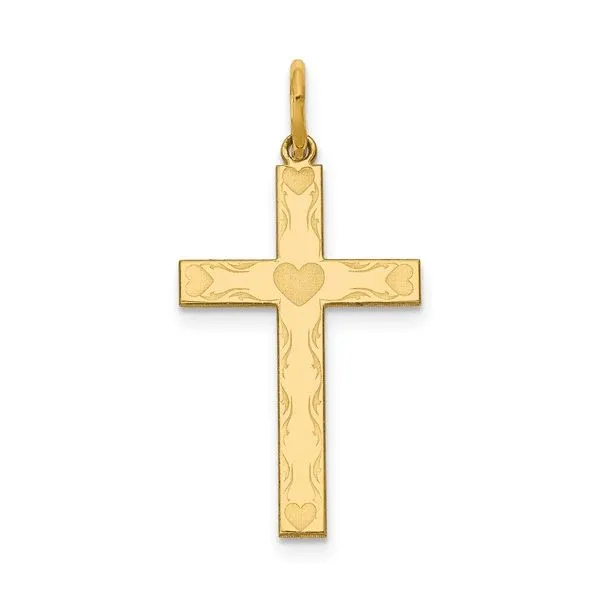 14K Yellow Gold  Laser Design Cross Quality Gem LLC Bethel, CT