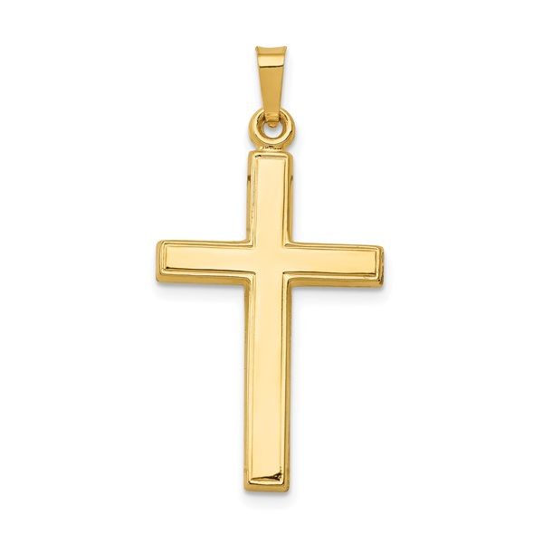 14K Yellow Gold Lined Cross Pendant Quality Gem LLC Bethel, CT