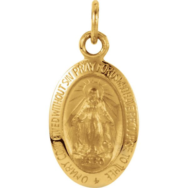14K Yellow Gold Miraculous Medal Pendant Quality Gem LLC Bethel, CT