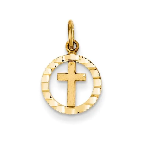 14K Yellow Gold Circle Cross Pendant Quality Gem LLC Bethel, CT