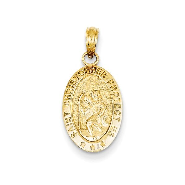 14K Yellow Gold Saint Christopher Medal Pendant Quality Gem LLC Bethel, CT