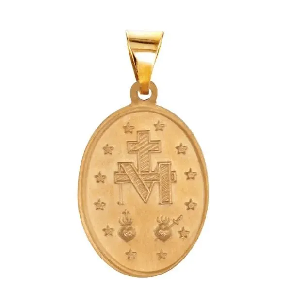 14K Yellow Gold Miraculous Medal Image 2 Quality Gem LLC Bethel, CT