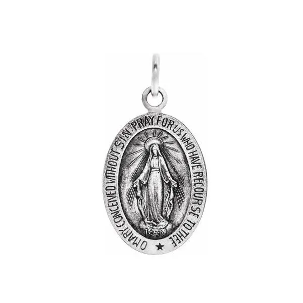 14K White Gold Miraculous Medal Quality Gem LLC Bethel, CT