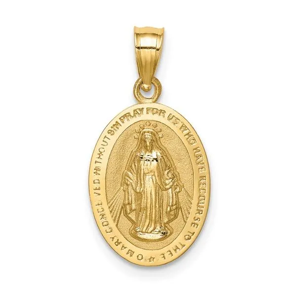 14K Yellow Gold Miraculous Medal Pendant Quality Gem LLC Bethel, CT