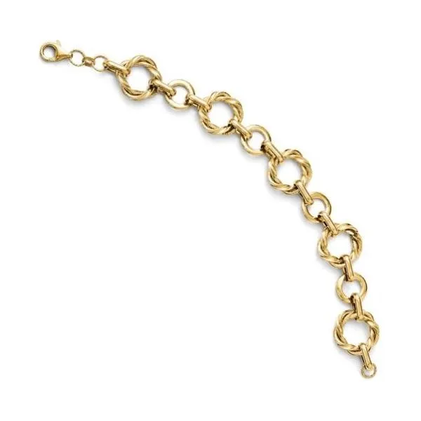 14K Yellow Gold Fancy Open Link Bracelet Quality Gem LLC Bethel, CT