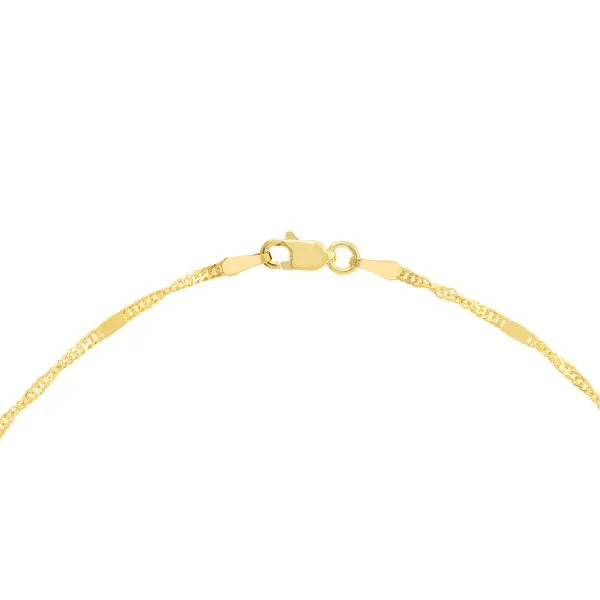 14K Yellow Gold Singapore Flat Saturn Ankle Bracelet Length 10 Inches Quality Gem LLC Bethel, CT