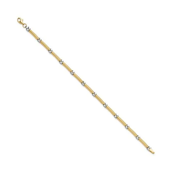 14K Two Tone Twisted Hinge Bracelet Length 7.75 Inches Quality Gem LLC Bethel, CT