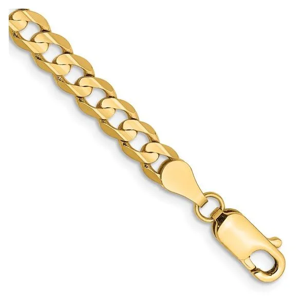 14K Yellow Gold Open Concave Curb Bracelet Length 8 Quality Gem LLC Bethel, CT