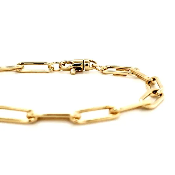 14K Yellow Gold 5.2mm paperclip Bracelet Length 7.5 Inches Image 2 Quality Gem LLC Bethel, CT