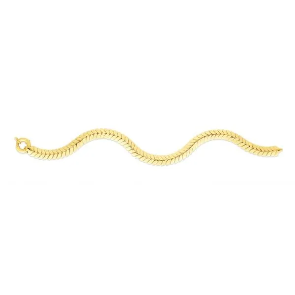 14K Yellow Gold Chevron Bracelet Length 7.5 Inches Image 2 Quality Gem LLC Bethel, CT
