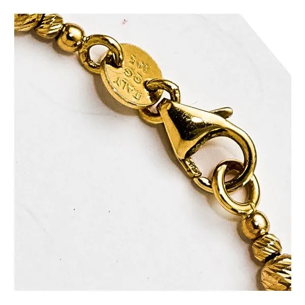 14K Yellow Gold Beaded Bracelet Length 7.5 Inches Image 3 Quality Gem LLC Bethel, CT
