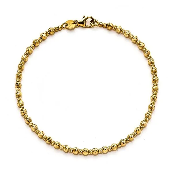 14K Yellow Gold Beaded Bracelet Length 7.5 Inches Quality Gem LLC Bethel, CT