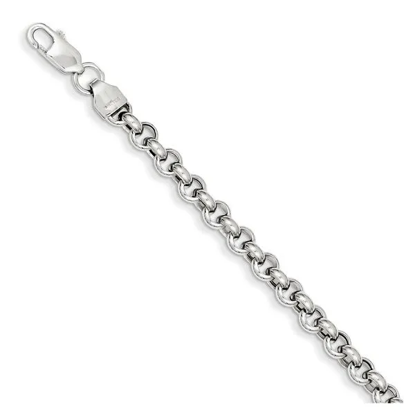 14K White Gold Rolo Bracelet Quality Gem LLC Bethel, CT