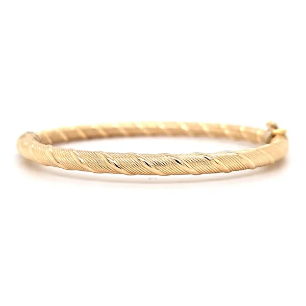 14K Yellow Gold Twisted Hinged Bangle Bracelet Quality Gem LLC Bethel, CT