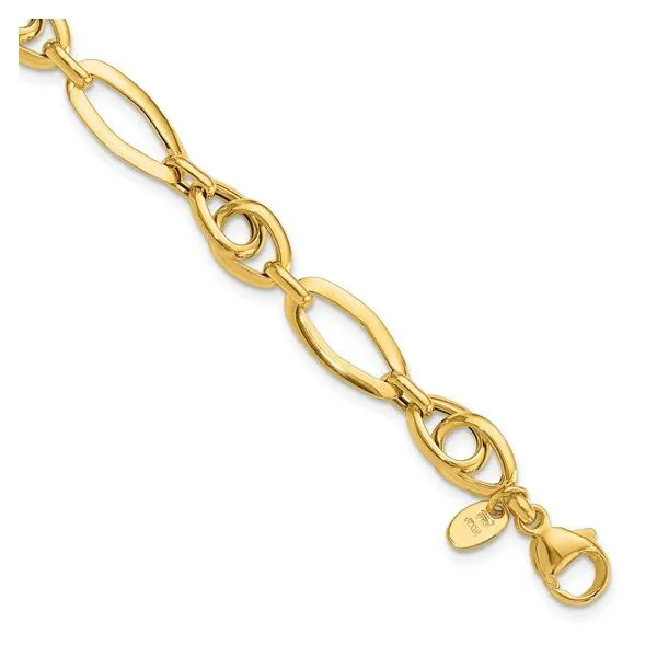 14K Yellow Gold Fancy Link Bracelet Length 7.5 Inches Image 3 Quality Gem LLC Bethel, CT