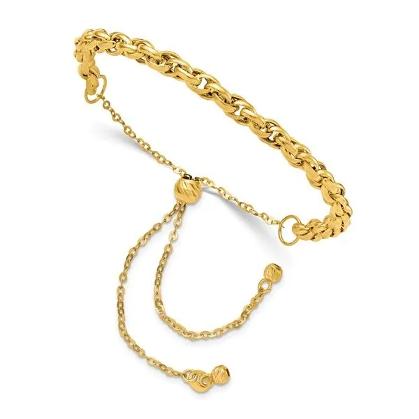 14K Yellow Gold 5mm Fancy Link Adjustable Bolo Bracelet Quality Gem LLC Bethel, CT