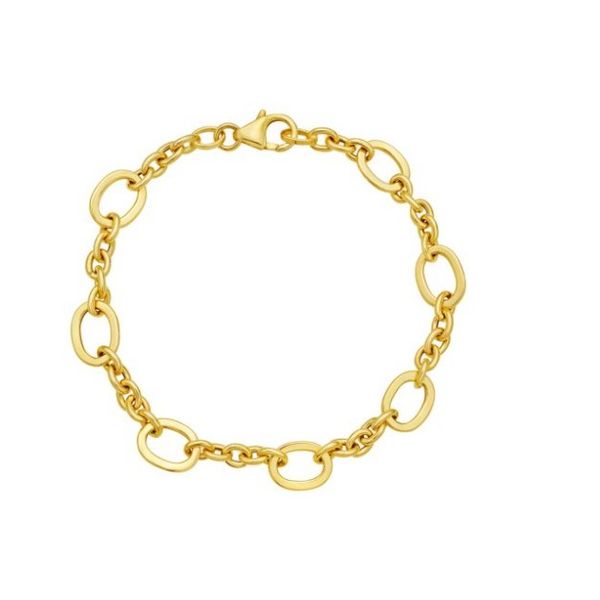 14K Yellow Gold Five & One Link Bracelet Length 7.25 Inches Quality Gem LLC Bethel, CT