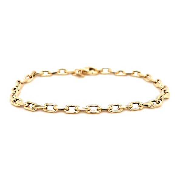 14K Yellow Gold Oval Rolo Link Bracelet Length 7 Inches Quality Gem LLC Bethel, CT