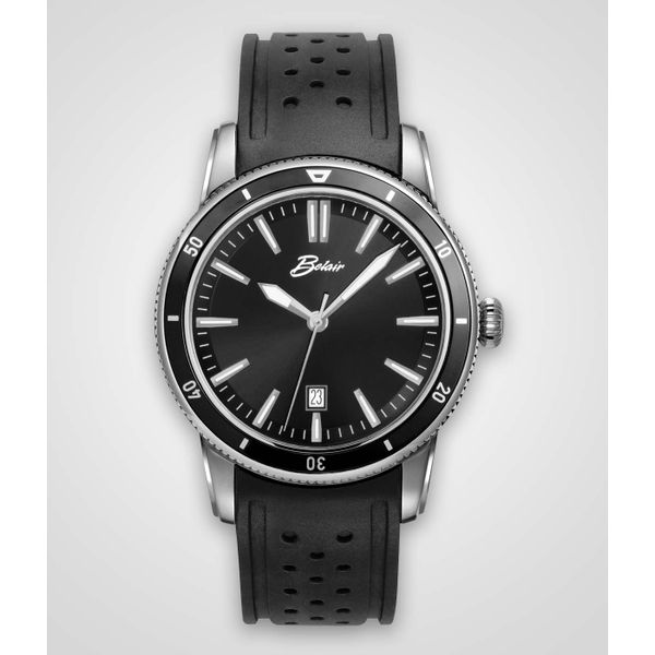 Stainless Steel Seapearl Black Rubber Belair Watch 44.3mm Quality Gem LLC Bethel, CT
