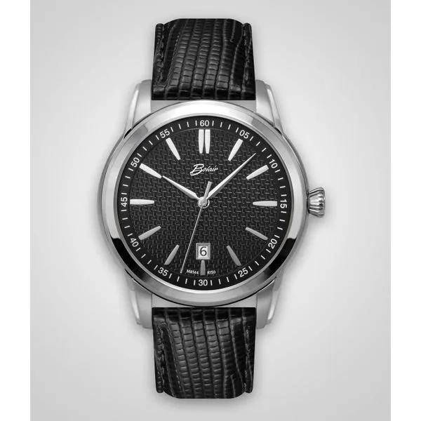 Stainless Steel Belair Automatic Watch with Black Dial and Black Band Quality Gem LLC Bethel, CT
