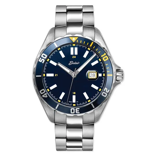 Mens Two Tone Bealir Watch with Blue Dial Quality Gem LLC Bethel, CT