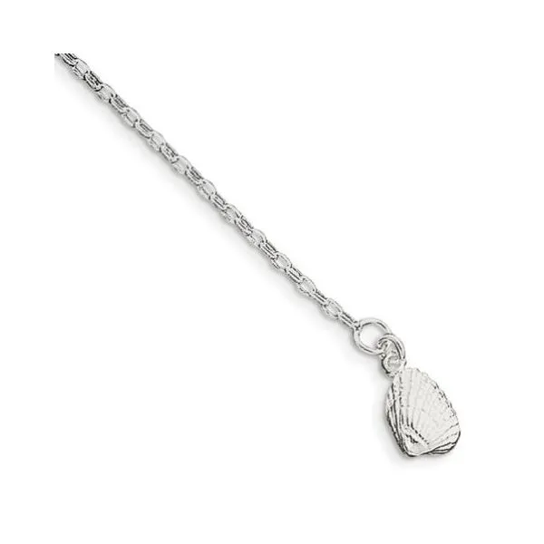 Sterling Silver Shell Ankle Bracelet Quality Gem LLC Bethel, CT