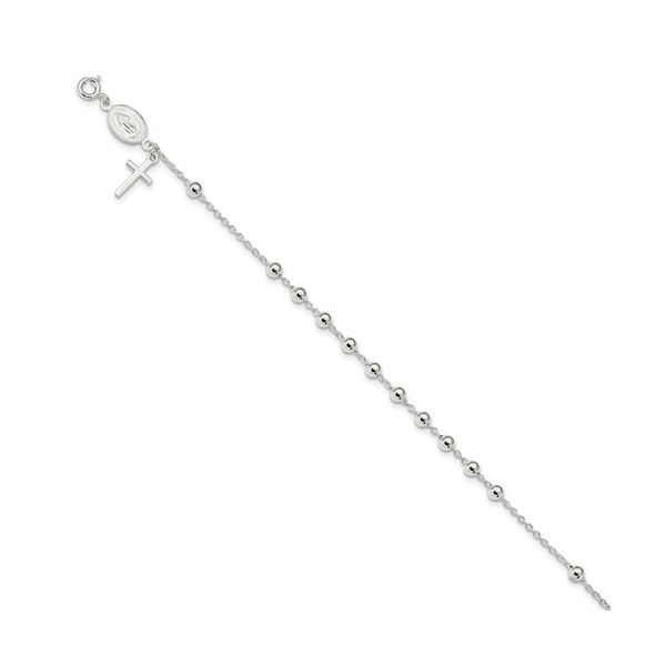 Sterling Silver Rosary Bracelet Image 2 Quality Gem LLC Bethel, CT