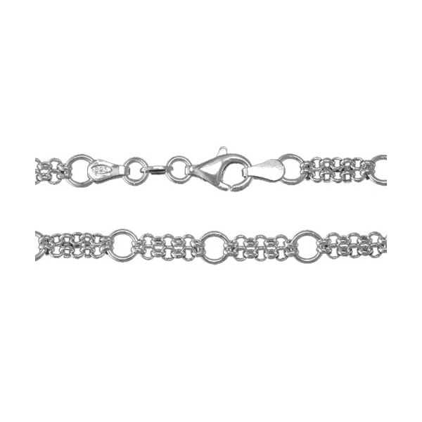 Sterling Silver Circles and Mesh Bracelet 001-610-02088 SS | Quality Gem  LLC | Bethel, CT | Silberarmbänder