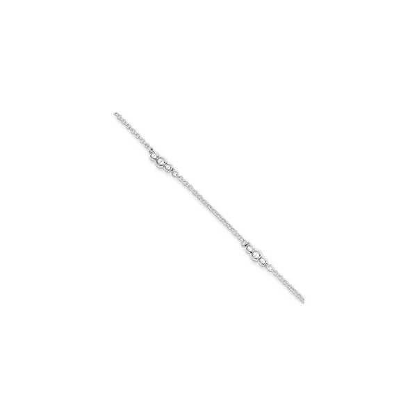 Sterling Silver Bead Station Ankle Bracelet Quality Gem LLC Bethel, CT