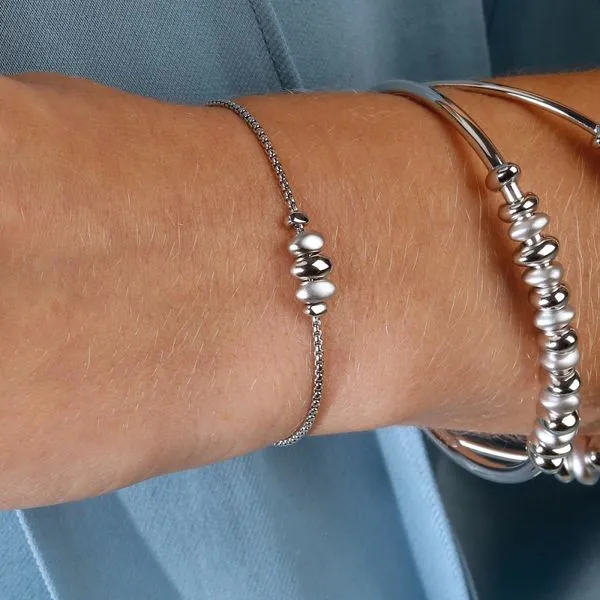 Sterling Silver Coast Tumble Sandblast Station Bracelet Image 2 Quality Gem LLC Bethel, CT