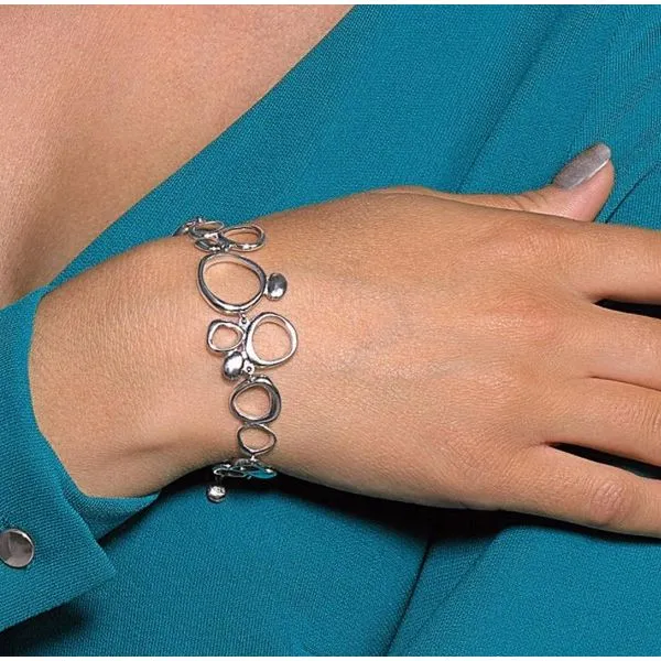 Sterling Silver Coast Shore Cascade Sandblast Bracelet Image 2 Quality Gem LLC Bethel, CT