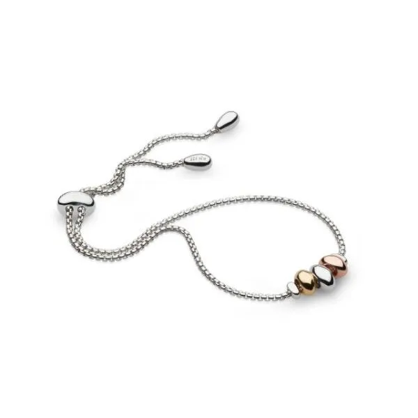 Sterling Silver with 18K Rose and Gold Plate Coast Tumble Golden Toggle Bracelet Adjustable 9.8 Inches Quality Gem LLC Bethel, CT