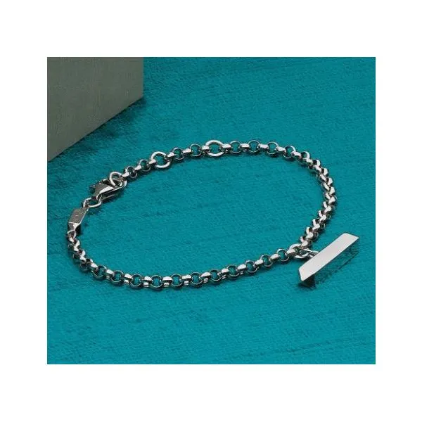Sterling Silver Revival Manhattan Bar Horizontal Bracelet 7.5 Inches Image 3 Quality Gem LLC Bethel, CT