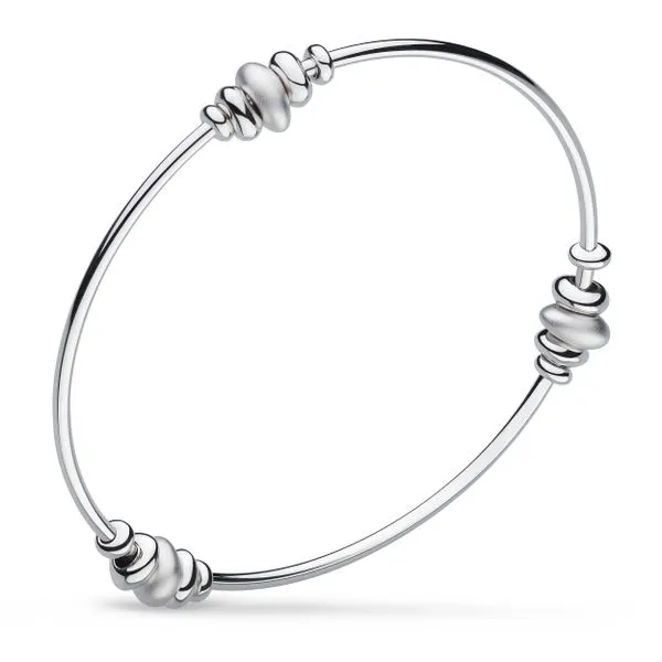 Sterling Silver Coast Tumble Sand Three Station Bangle Bracelet Quality Gem LLC Bethel, CT