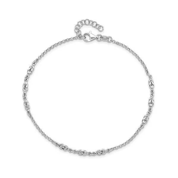 Sterling Silver Knot Link Ankle Bracelet Quality Gem LLC Bethel, CT