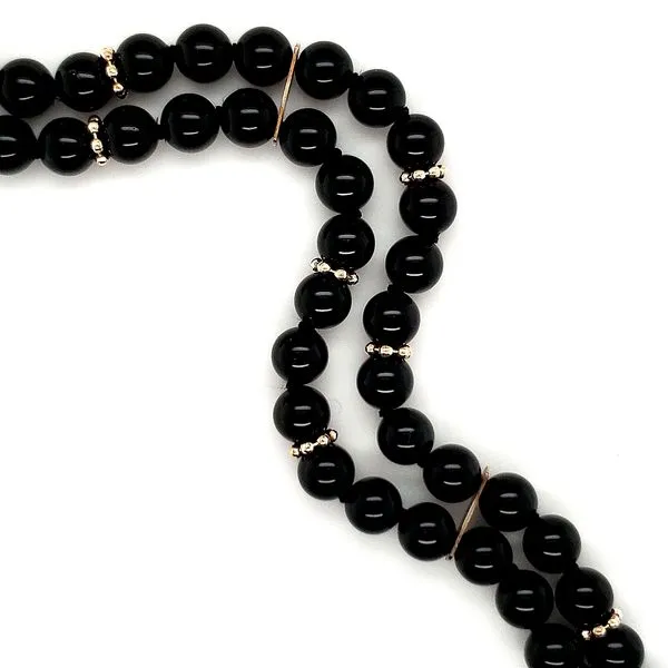 Sterling Silver Double Strand Onyx Bead Bracelet Quality Gem LLC Bethel, CT