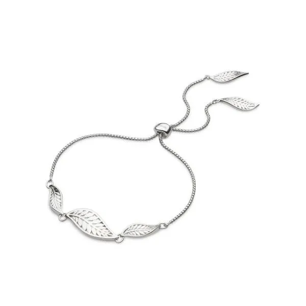 Sterling Silver Rhodium Plated Blossom Eden Trio Leaf Toggle Bracelet Length 7.5 Quality Gem LLC Bethel, CT